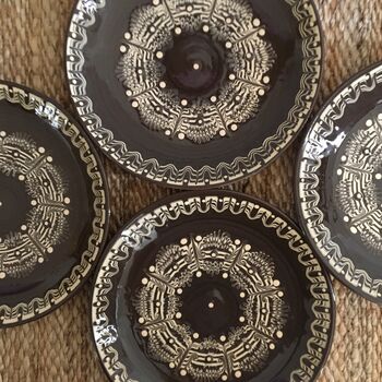 Stoneware Dinner Plates In Brown Colour, Set Of Four, 7 of 9