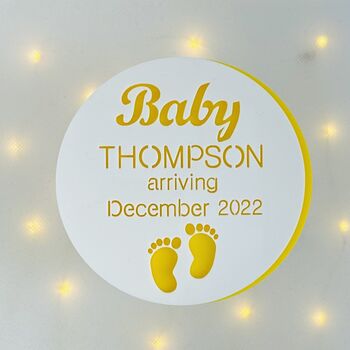 Personalised Pregnancy Announcement Reveal Plaque, 7 of 9