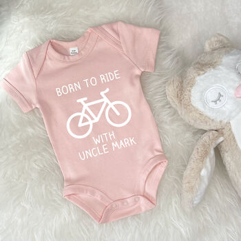 Born To Ride With Uncle Cycling Babygrow, 7 of 7