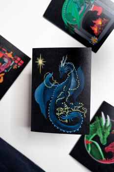Dragon With Fairy Lights Christmas Card, 4 of 4