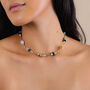 Short Ball Necklace In Green, Black And Gold Colours, thumbnail 1 of 3