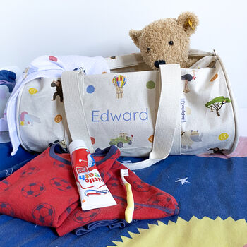 Personalised Safari Print Children's Overnight Bag, 2 of 7