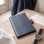 Personalised Premium Leather Refillable A5 Diary With Pen Holder Father's Day Gift For Him, thumbnail 1 of 11