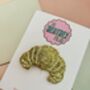 Croissant Glitter Resin Large Hair Clip / Pastry Baker Gift For Her / Novelty Food Statement Hair Slide / French Bakery Barrette, thumbnail 5 of 6