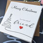 Friend Christmas Card, 3D Wooden Heart, thumbnail 1 of 4