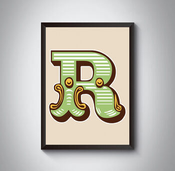 Capital R Letter Bold Carnival Initial Art Print Circus, 2 of 4