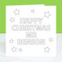 Happy Christmas Teacher Colour In Card, thumbnail 3 of 4