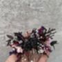 Black, Pink And Burgundy Gothic Flower Hair Comb, thumbnail 2 of 5