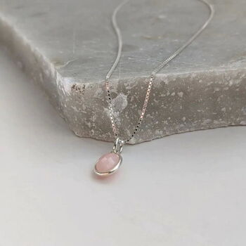 Pink Opal Oval Gemstone Necklace, 4 of 11