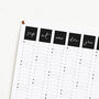 2024 2025 Mid Year Black And White Script Calendar, thumbnail 2 of 4