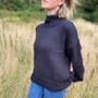 The Coco Wool And Organic Cotton Sweater In Black, thumbnail 2 of 4