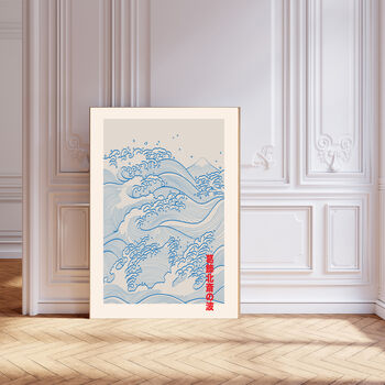 Japanese Blue Wave Art Print, 2 of 4