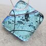 Turquoise Diamond Shaped Fused Glass Necklace, thumbnail 4 of 12