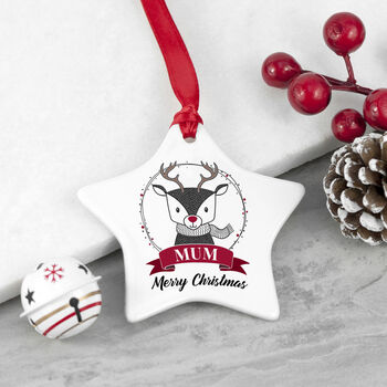 Personalised Reindeer Christmas Decoration, 4 of 5