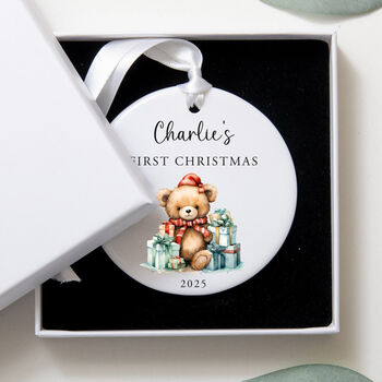 Personalised First Christmas Ceramic Bauble Decoration, 2 of 4