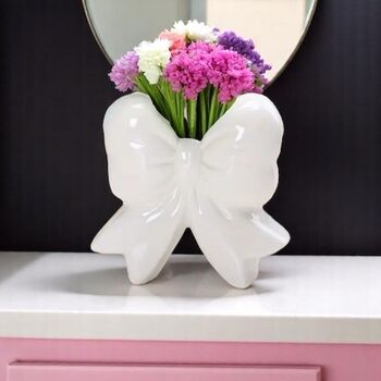 Petite Ceramic Bow Vase, 6 of 9