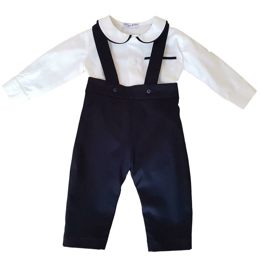 Baby Boy Shirt And Trousers Set 100 Cotton By Sue Hill