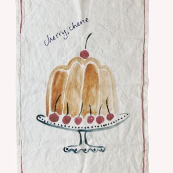 Cherry Cake Linen Tea Towel, 4 of 4
