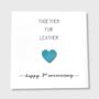 Together For Leather 3rd Anniversary Card Leather Heart, thumbnail 5 of 8