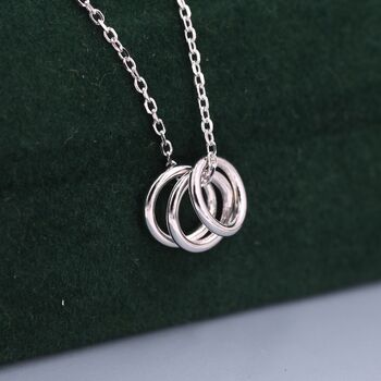 Sterling Silver Three Circles Pendant Necklace, 4 of 12