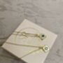 18 K Gold Plated Emerald Gold Clover Charm Necklace, thumbnail 8 of 8