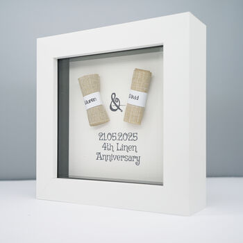 Personalised Linen 4th Anniversary Frame Gift, 2 of 5