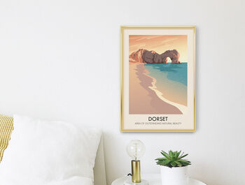 Dorset Aonb Travel Poster Art Print, 2 of 8