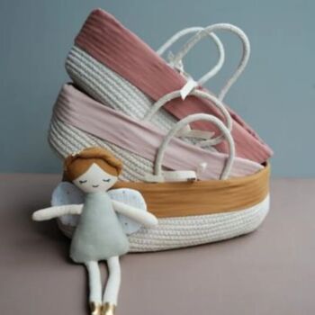 Organic Cotton Doll Rope Basket In Ochre, 2 of 4