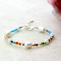Rainbow Multicoloured Seed Bead And Pearl Bracelet, thumbnail 4 of 9