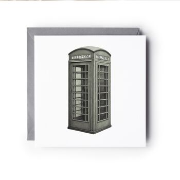 London Telephone Box Hand Drawn Card, 2 of 5