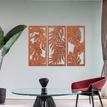 Contemporary Metal Tropical Leaf Wall Art For Modern Living Room Decor, 7 of 10