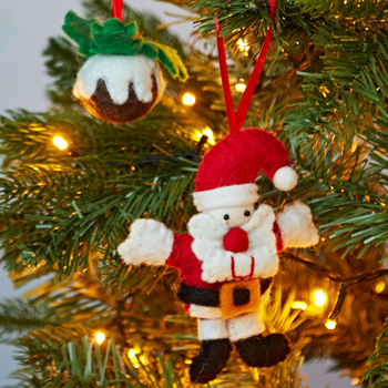 Set Of Three Felt Christmas Tree Decorations, 3 of 6