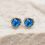 Yellow Gold Plated September Sapphire Birthstone Stud Earrings, thumbnail 4 of 8