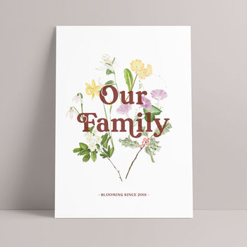 Everlasting Blooms: Family Tree Birth Flower Print, 5 of 12