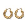 18 K Gold Plated Mia Twisted Gold Hoop Earrings, thumbnail 1 of 7