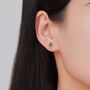 Sterling Silver Triangle And Emerald Green Marquise Cz Arrow Stud Earrings, thumbnail 3 of 12