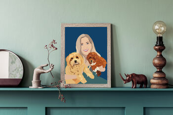 Custom Pet Mum Portrait Dog Cat Gift Print, 10 of 12