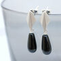 Silver Deco Dropper Earrings With Onyx, thumbnail 10 of 10
