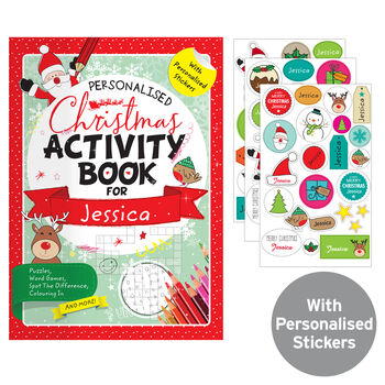 Personalised Christmas Activity Book With Stickers – Stocking Filler, 7 of 7