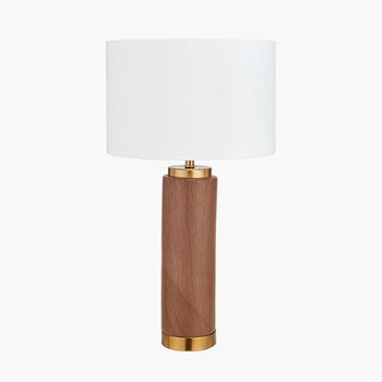 Wood Effect Ceramic Tall Table Lamp, 2 of 10