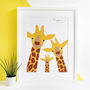 Personalised Giraffe Family Selfie Portrait Print, thumbnail 2 of 7