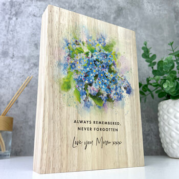 Personalised Forget Me Not Giant Wooden Block 21cm X 15cm, 6 of 7