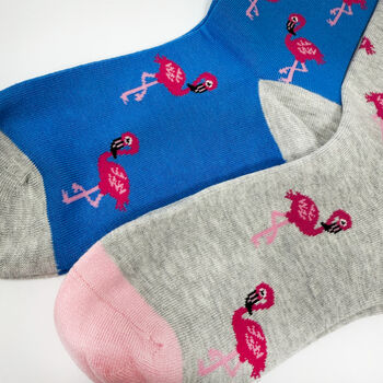 Birthday Flamingo Bamboo Socks With Gold Foil Label And Option To Personalise, 10 of 12