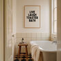 Live Laugh Toaster Bath Wall Print | Black And Cream, thumbnail 1 of 3