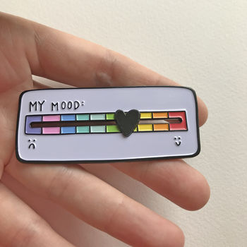 Mood Scale Rainbow Pin With Moveable Heart, 11 of 12
