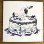 Inky Blue Christmas Robin Cards Set Of Five, thumbnail 4 of 6