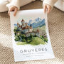 Switzerland City Travel Print Of Gruyeres, thumbnail 3 of 7