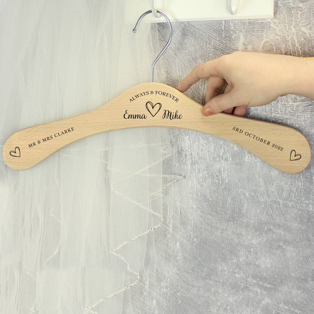 Personalised Always And Forever Wooden Hanger, 1 of 5