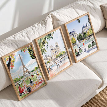 Set Of Three Paris, France Watercolour Prints, 8 of 8