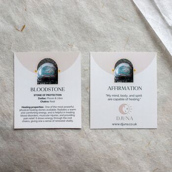 Handmade 6mm Bloodstone Healing Crystal Bracelet For Grounding And Courage, 3 of 3